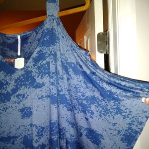 S twelve navy blue cold shoulder top NWT